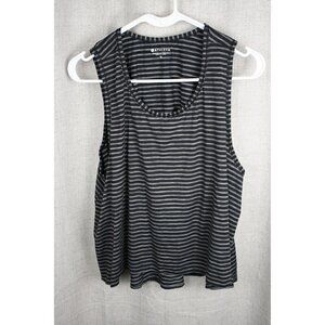 ATHLETA Workout/Yoga Tank Women's Size XL Black/White Stripes